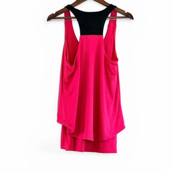 Forenza NWT Hot Pink Layered Racerback Tank Top Black Contrast XS - Picture 2 of 7